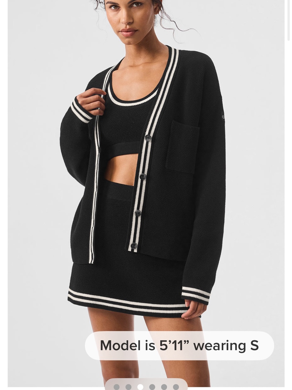 Black Knit Cardigan alo small